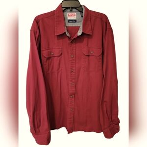 Men's Wrangler Comfort Flex Long Sleeve Button Down Shirt Size 2XL